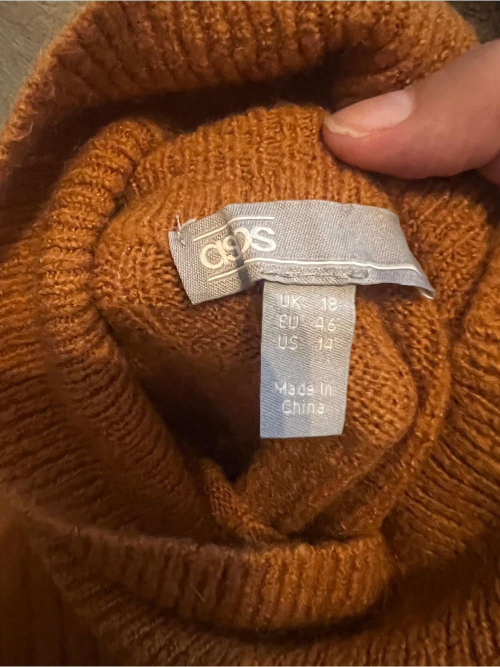 ASOS Women’s Ribbed Turtleneck Sweater - Rust - Picture 10 of 10